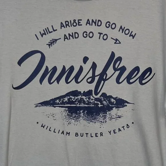 Port & Company Tshirt I Will Arise And Go Now Mens Medium Gray Innisfree - Picture 5 of 9
